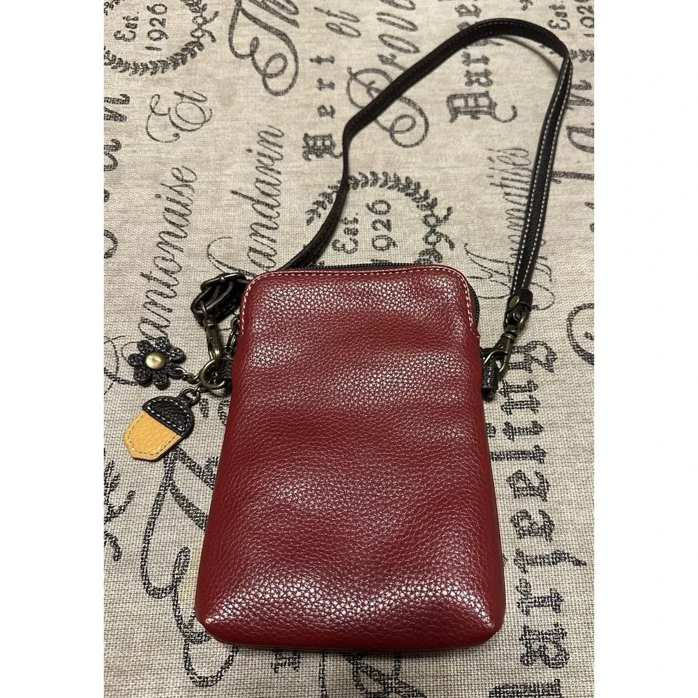 Chala Raccoon Cell Phone/Crossbody Bag Burgundy 5